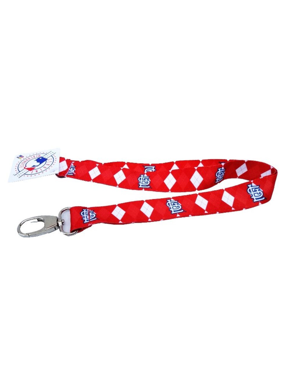St Louis Cardinals Lanyard Keychain Red Argyle Reversible With Clip MLB New